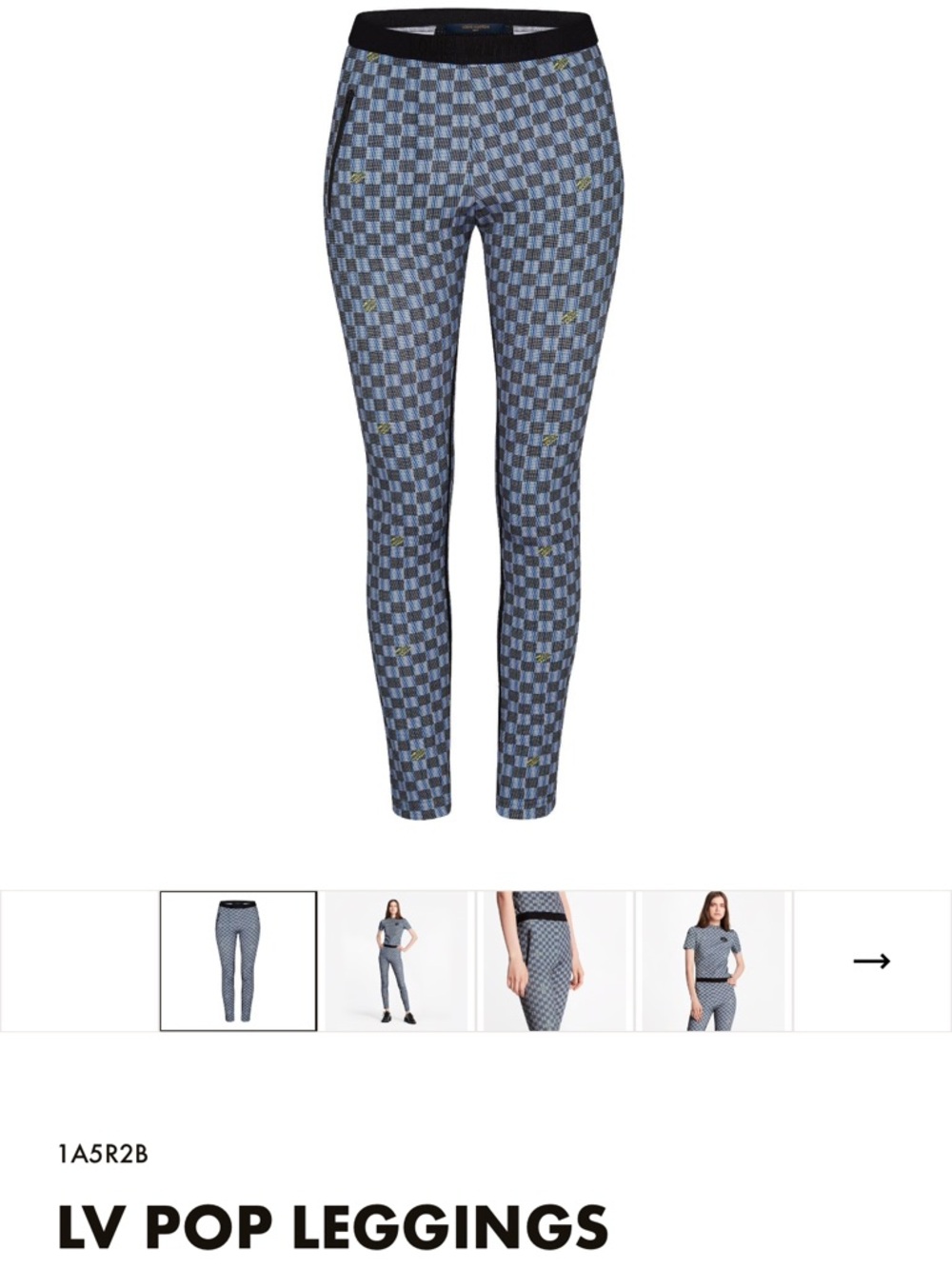 Louis Vuitton Archive FW19 LV Pop 3D Monogram Damier Leggings Blue FR 38 SZ S - Picture 4 of 12